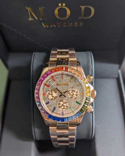 SEIKO-LEX ICED OUT ROSE GOLD DAYTONA