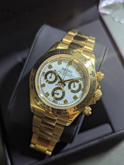 SEIKO-LEX DIAMOND STUDS GOLD DAYTONA