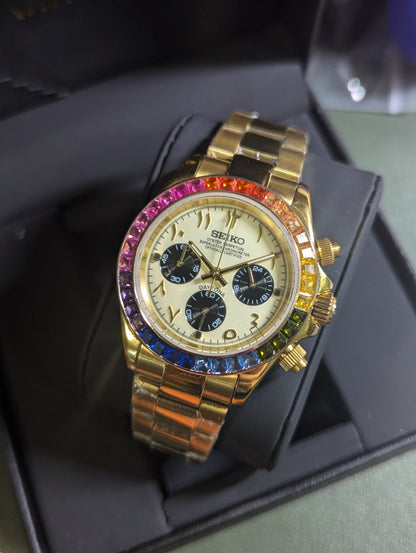 SEIKO-LEX ARABIC YELLOW GOLD DAYTONA