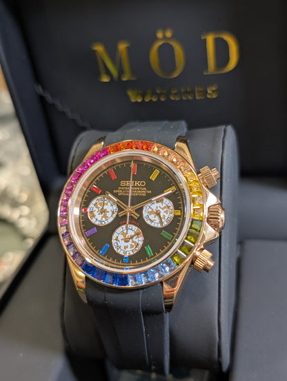 SEIKO-LEX RAINBOW ROSE GOLD DAYTONA