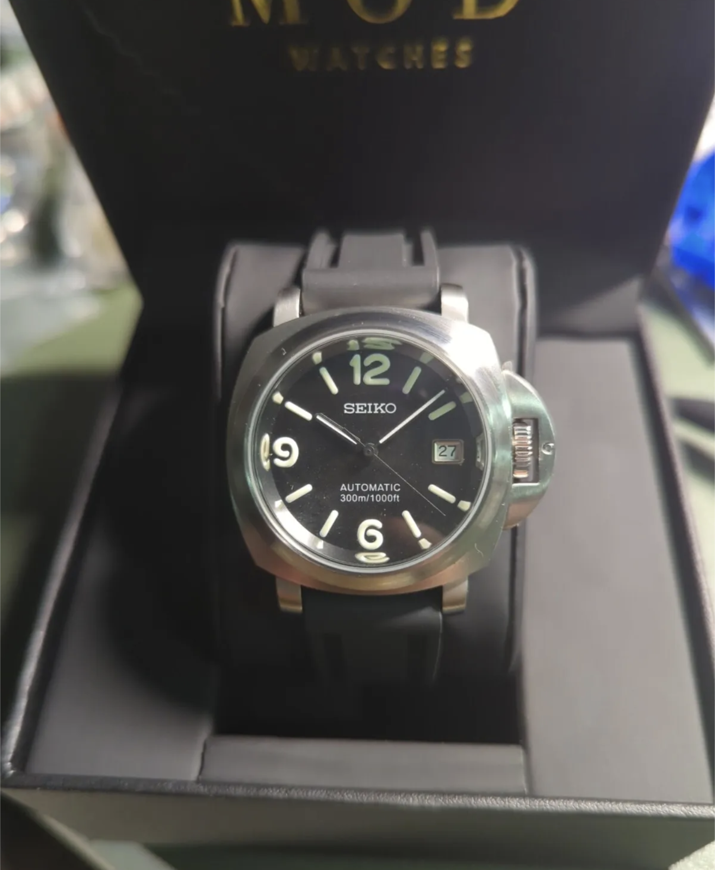 Seiko Panerai Matte finish black dial MöD edition