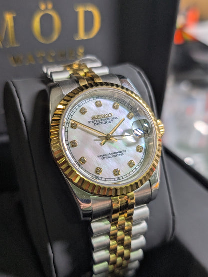 SEIKO-LEX PEARL DIAMOND YELLOW GOLD DJ (TWO TONE)