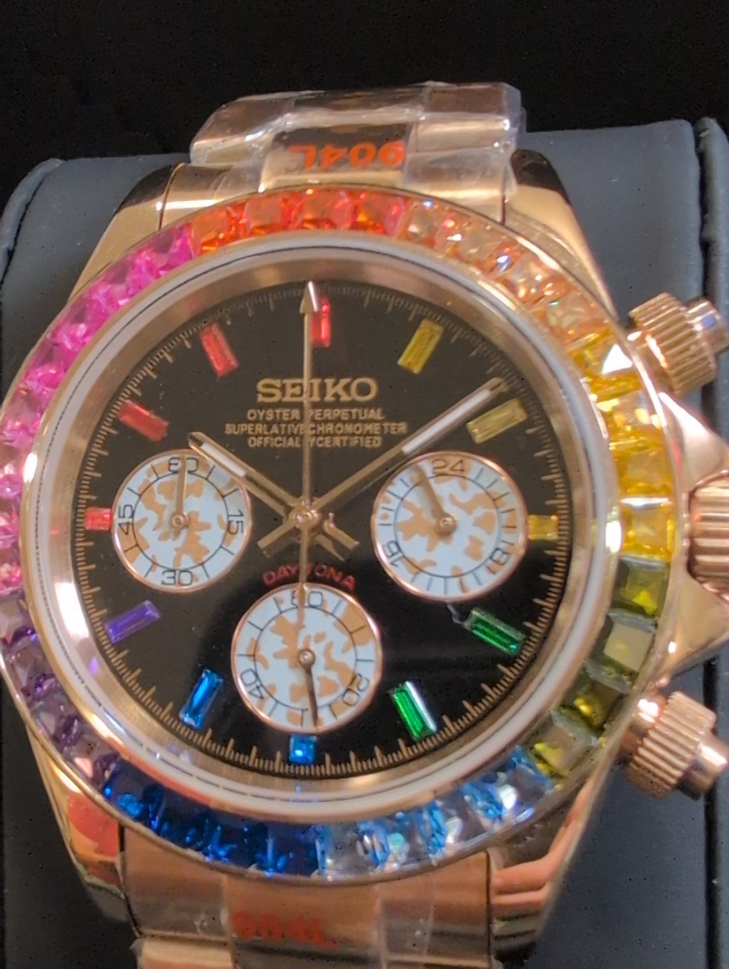 SEIKO-LEX RAINBOW ROSE GOLD DAYTONA