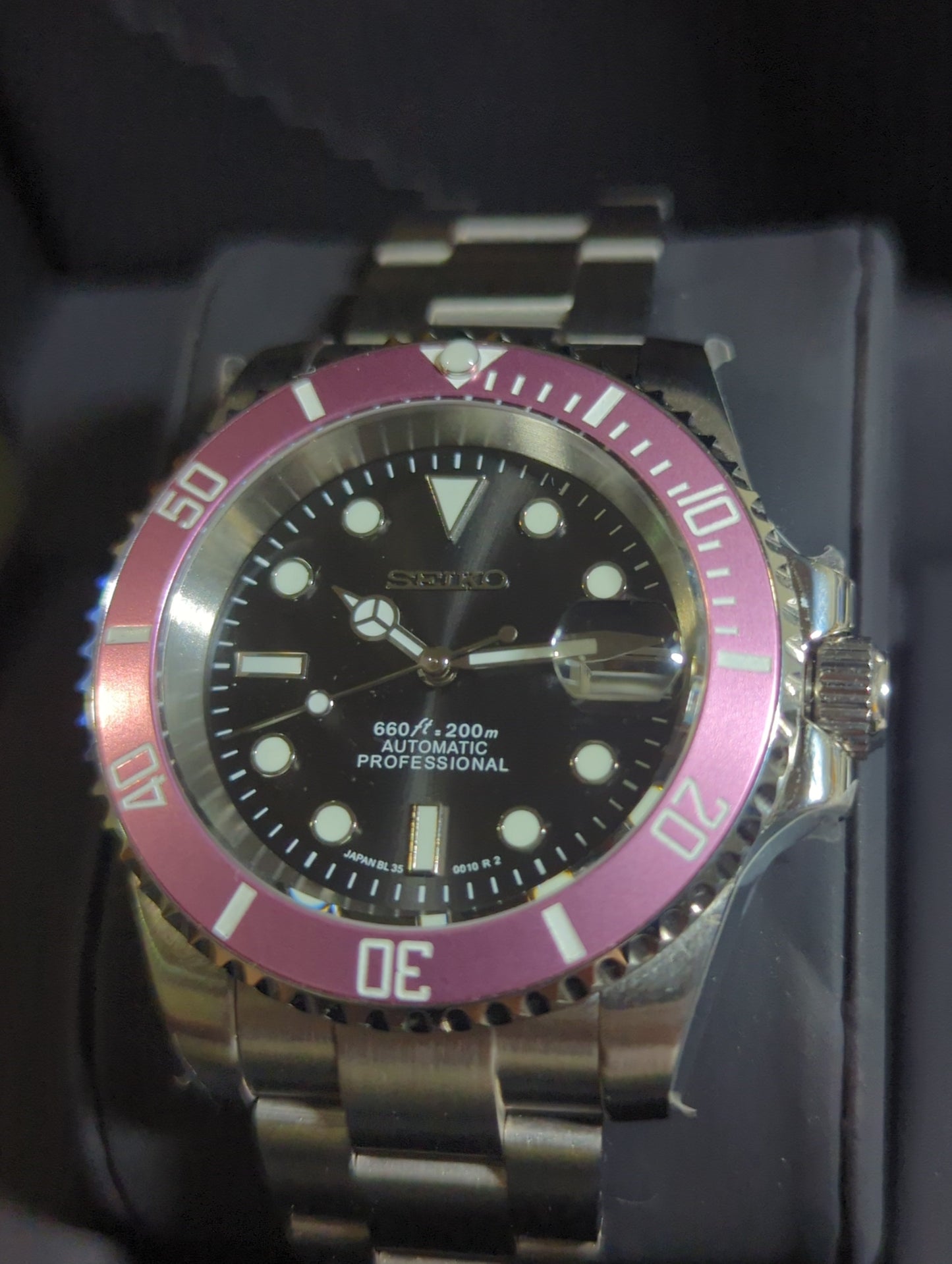 SEIKO-LEX PINK BEZEL SUB