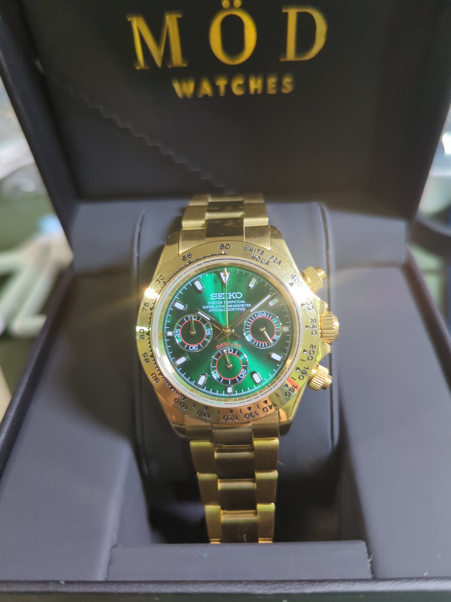 SEIKO-LEX "JOHN MAYER" GOLD DAYTONA GREEN