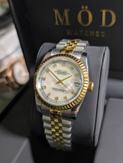 SEIKO-LEX PEARL DIAMOND YELLOW GOLD DJ (TWO TONE)