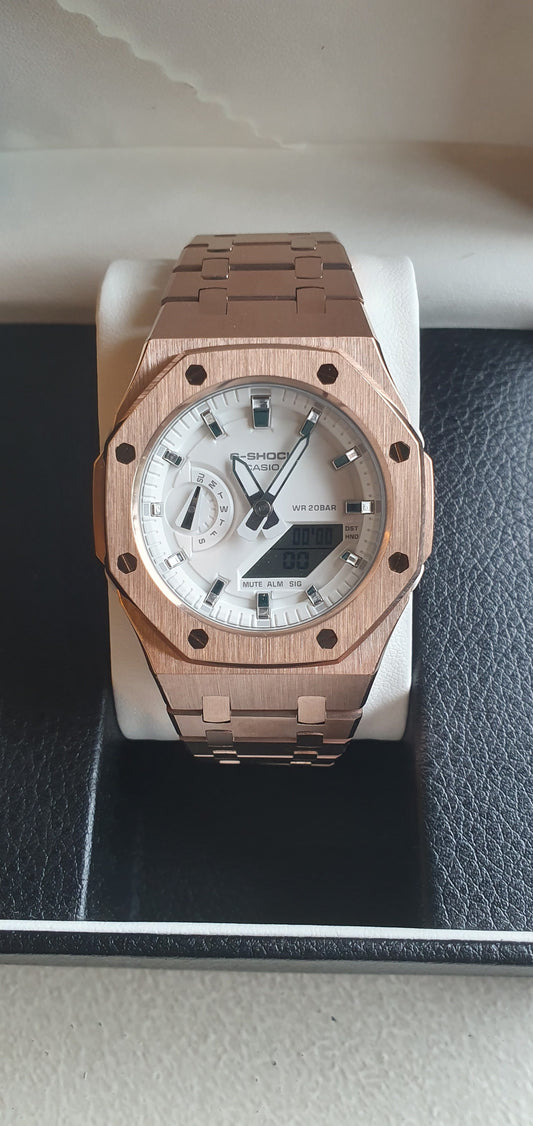 Casio Oak MINI Rose Gold WHITE dial